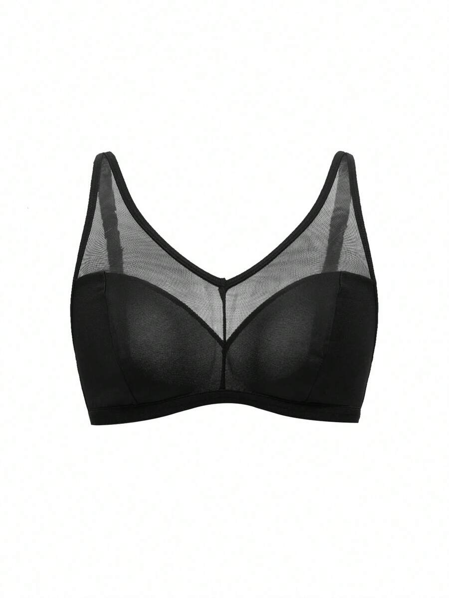 SHAPORA حمالة صدر سوداء خفيفة لا سلك متناهية البساطة - الأسود - مشاهدة 1