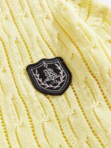 ROMWE MEN Prep Cárdigan casual de punto de manga larga y abotonadura sencilla para hombre, detalles de diseño, otoño