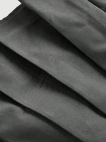 SHEIN MOD Falda gris plisada en A con doble pretina