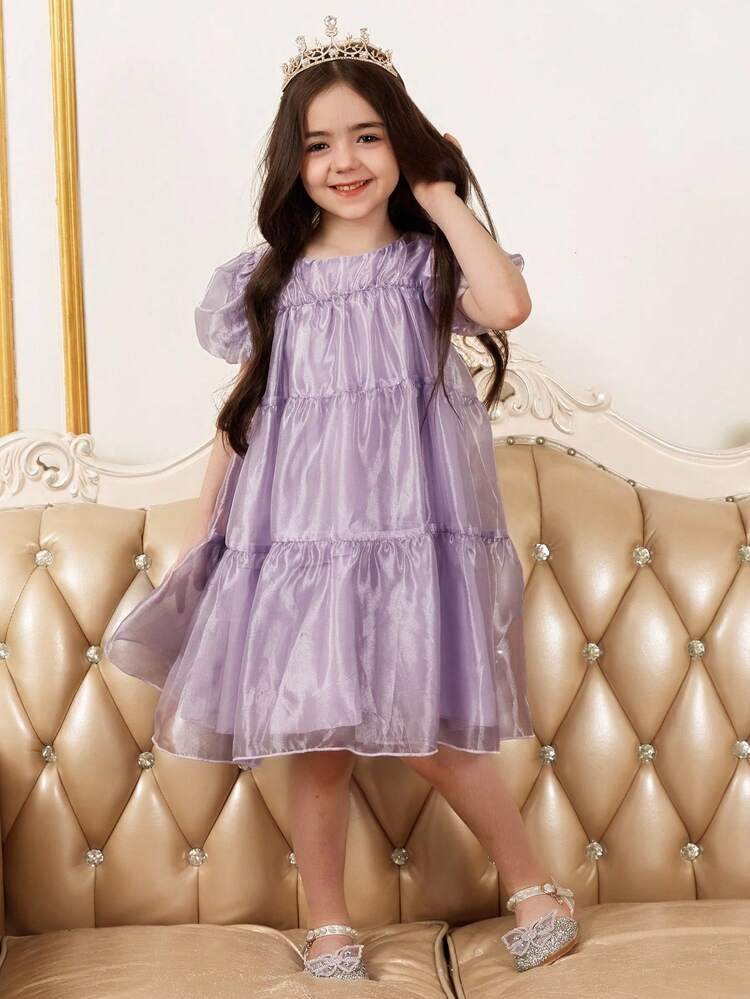 Girls Purple Mesh Skirt