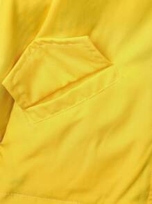 Baby Girl Cute Animal Print Reversible Solid Striped Pocket Jacket Fall Winter - Yellow - View 7