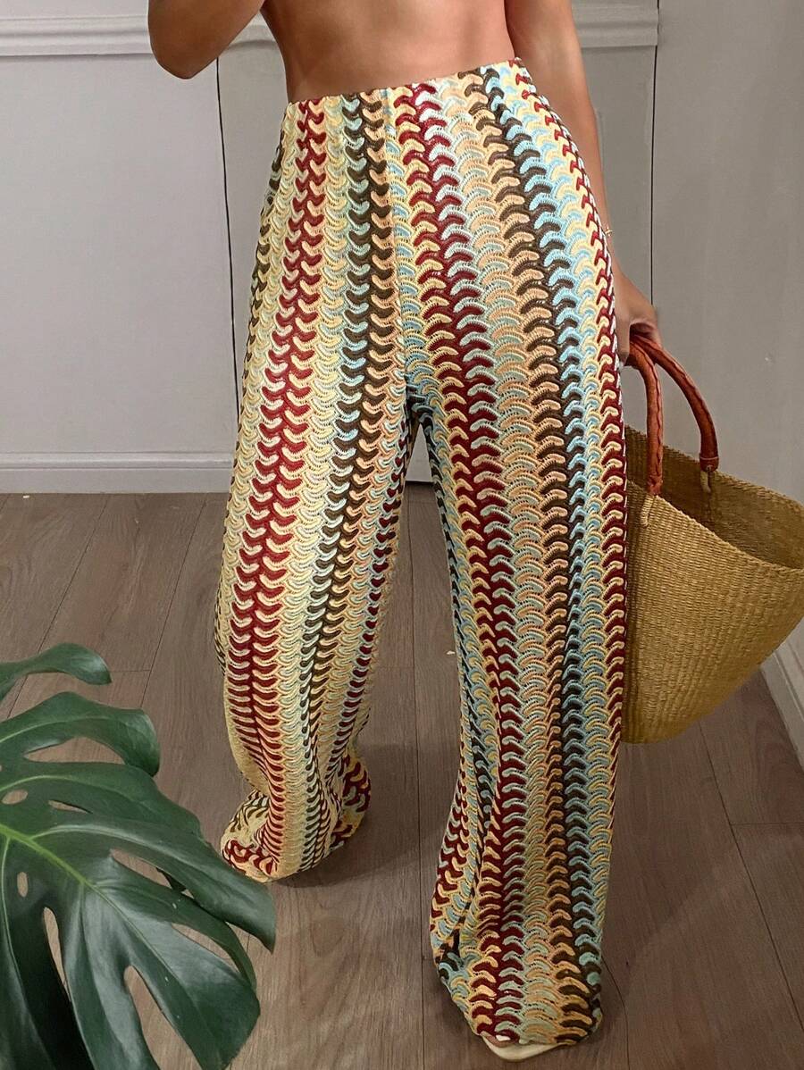 DAZY 女式全印花波西米亚风海滩度假裤