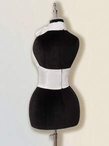 SHEIN ICON Women's Summer Slim Fit Tie Bow Decor Asymmetrical Hem Backless Halter Camisole