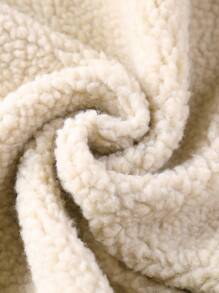 Manfinity Homme 男士长袖羊羔绒外套，泰迪领，男士冬季外套，黑色，秋季