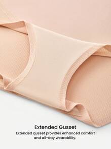 LUVLETTE 加大高腰基本款三角裤腰部收腹塑身透气内裤女士内衣 - 杏色 - 查看 9