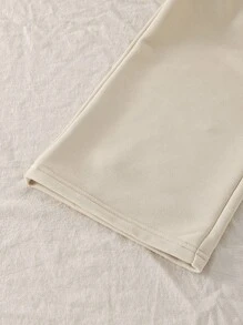 SHEIN Explorewe Casual Loose Fit Short Sleeve T-Shirt And Plain Straight Leg Pants Set For Tween Boys Summer 2025 Back To School Season Kids College Style And Campus Athleisure Boys 2 Piece Set Boys Summer Set Toddler Boy Summer Outfit Set - Apricot - View 7