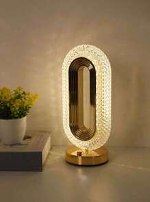 1 Lâmpada de Mesa de Cristal Retrô LED, Controle de Toque, Dimmer de Brilho Gradual em 3 Cores, Carregamento USB, Presente para o Dia dos Namorados, Dia de Ação de Graças/Lâmpada Decorativa de Halloween Natal, Lâmpada Decorativa Interna, Lâmpada Noturna, Adequada Para Escrivaninhas, Mesas de Jantar, Lâmpadas Decorativas de Quartos, Criados-Mudos, Salas de Estar e Presentes - Transparente - Visão 3