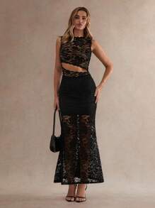 Glamine Women Two Pieces Outfits For Daily Wear Fall Women Clothes Back To School - Black - View 3