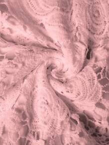 SHEIN Clasi 大码女式圆领无袖花卉蕾丝花边优雅上衣吊带背心 - 粉色 - 查看 5