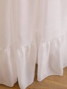 Glamorique Kids 小女孩白色荷叶边单肩网纱拼接蝴蝶结长裙优雅甜美简约设计适合派对通勤夏季 - 白色 - 查看 5