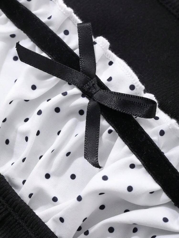 Women Casual Color Block Bow Short Sleeve T-Shirt Cute Top Milkmaid Top Long Sleeve Top