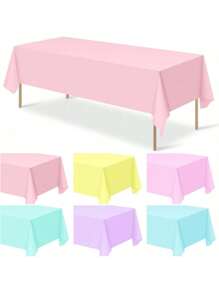 6/12pcs Plastic Pastel Tablecloth, Multicolor Disposable Rectangle Tablecloths For Wedding, Birthday Party, Spring Easter, Summer Party Decoration, 54 X 108 Inches,Christmas