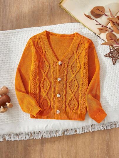  Blossori Young Boys' French Elegant Twisted Floral Knitted Cardigan Kids Cardigan Sweater Toddler Cable Knit Cardigan Kids Knit Cardigan Baby Knitwear Cardigan Kids Button Cardigan,In Fall/Winter