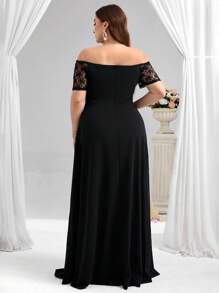 Coutiva Vestido de noche formal de talla grande (con adornos pesados) - Multicolor - Ver 2