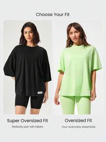GLOWMODE Pima Cotton Unisex Short Sleeve Round Neck Oversized Tee Daily Casual Spring