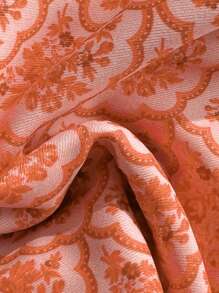 Swim Mod Women Summer Beach Floral Print Halter Tie Sexy Bikini Set, Printed Pattern Randomized - Orange - View 6