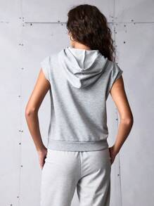 Streetz SHEIN Sport Women's Minimalist Solid Color Batwing Sleeve Hoodie Sweatshirt For Summer