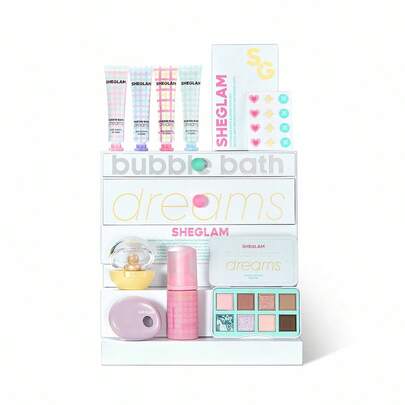 SHEGLAM Bubble Bath Dreams Full Collection Set Brand Beauty Makeup Face Paint Cosmetic For Women Girls Perfect For Spring Summer Ideal For Y2K Fancy Fashion Suitable For Birthday Mother'S Day Gift Rave Party Ready Best Color