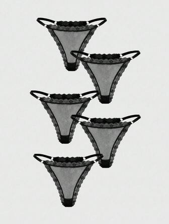 Goth Set de 5 accesorios con diseño de mariposa y cruz gótica + tanga de encaje