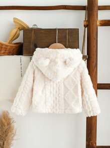 SHEIN 女宝宝春秋休闲风外套短袖开衫 - 白色 - 查看 2