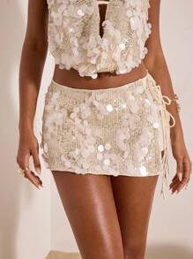 Opulessa 2 件套：女士低腰迷你裙和超短裤