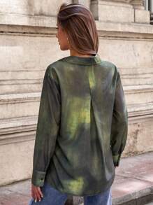 EURMUSE Degrade Color, Ong Sleeve Regular Shirt - Green - View 2