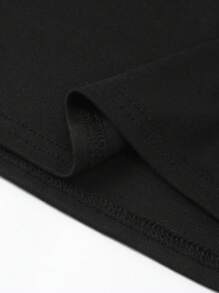 INAWLY 女士蝴蝶结图案刺绣黑色长袖 T 恤 - 黑色 - 查看 6