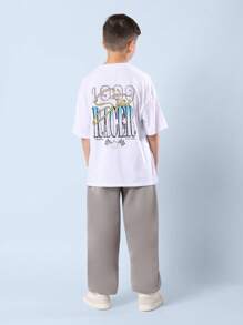 SUMWON Retro Star Racer 1999 Summer T-Shirt With Car Racing Graphics Classic Racing Crew Neck Leisure Outfit Weekend Casual - White - View 1