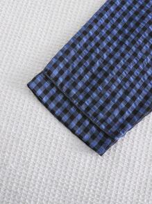 2 piezas Conjunto de chándal de niña con top de cárdigan y pantalones con bordado de dibujos animados, de tejido premium, color azul marino, ropa de dormir/de estar en casa