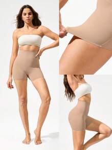 GLOWMODE 1 Pack Tummy Control Core Support Sweat-Wicking Ultra-High Waist Shapewear Shorts Daily Casual Wear