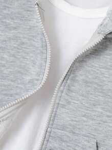 Genkimix Kids Jacke mit Reißverschluss, Kapuze, Applikationen und Pattentaschen für kleine Jungen, Langarm