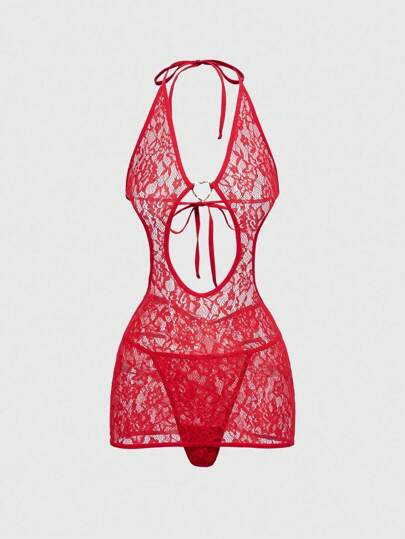 ROMWE Avant Lace Hollow-Out Sexy Dress Suit For Women