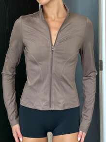 DAZY Women's Long Sleeve Sunscreen Cardigan Sports T-Shirt - Purple - View 3