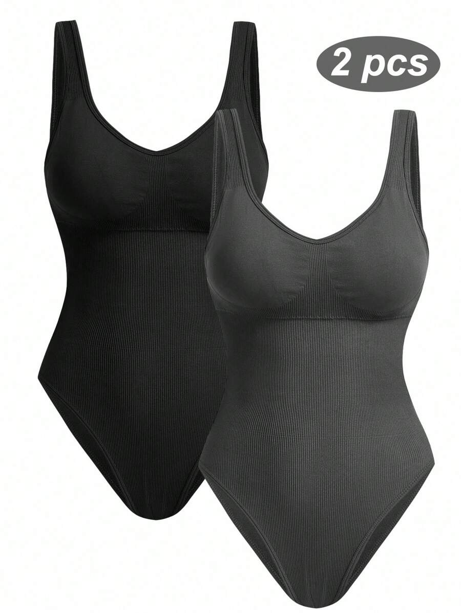 Easithlete 2pcs Seamless Yoga Jumpsuit With Built-In Padded Sports Bra - Multicolor - View 1