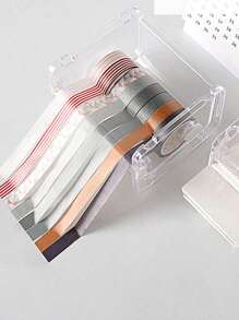 1pc Simple Transparent Tape Cutter, Washi Tape Organizer Storage Holder, Office Tape Dispenser Organizer. School & Teacher Supplies Back To School