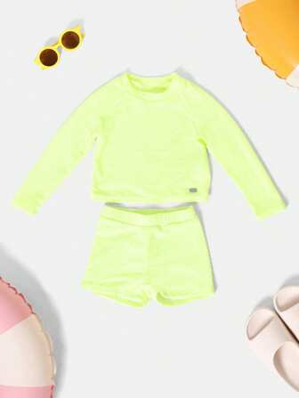 SUMWON Ensemble de bikini à manches longues pour filles, protection contre le soleil, pour la plage, les vacances, la piscine, les vacances d'été