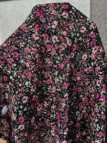 SHEIN Fall Clothes,Autumn Clothes,Maternity Autumn Clothes Maternity Maternity Floral Print Crew Neck Long Sleeve Dress Ditsy Floral Dress Fall Dresses For Women Long Sleeve Midi Dress Autumn Dress Wildflower Dress - Black - View 9