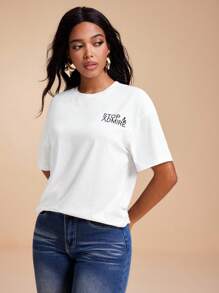 VALERIA GÓMEZ Weißes geripptes Kurzarm-T-Shirt mit Aufdruck für den Sommer, für Damen, Urlaub, Freizeit, T-Shirt mit Van-Gogh-Grafik, weißes Grafik-T-Shirt, übergroßes Grafik-T-Shirt, Grafik-T-Shirts für Damen, Kunst-T-Shirt für Damen