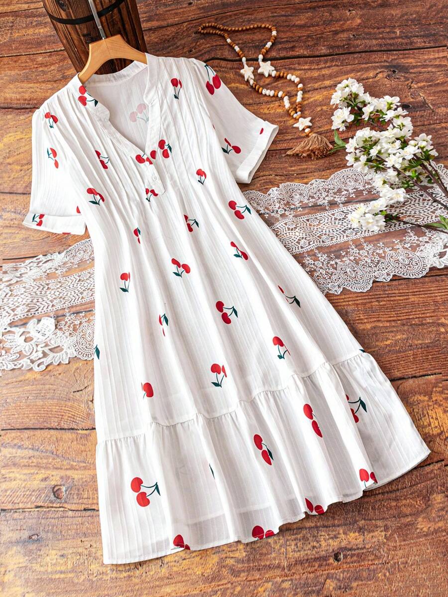 Linhara Váy in họa tiết đa năng cỡ lớn cho nữ - trắng - Xem 1