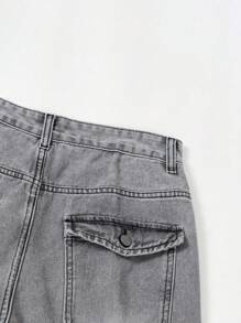 Manfinity Hypemode Quần jean ống rộng màu xám nhạt cỡ lớn dành cho nam - Màu Xám nhạt - Xem 6