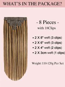 9AM Hair 经典无缝 PU 直发接发雷米真人发每套 8 件，含 18 个接发夹双纬接发 - SP4/27 - 查看 5