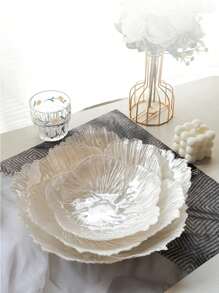 1 件极具吸引力的 Ins 风格玻璃串珠盘，仿珍珠白花形水果盘 - 白色 - 查看 7