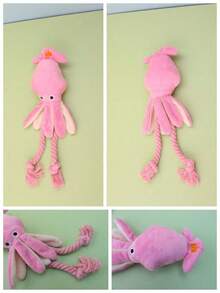 Una nueva muñeca de perro con forma de pulpo de peluche para masticar y limpiar, adecuada para razas de Golden Retriever, Teddy y Poodle, muñecas para mascotas solo para entretenimiento - Rosa - Ver 4
