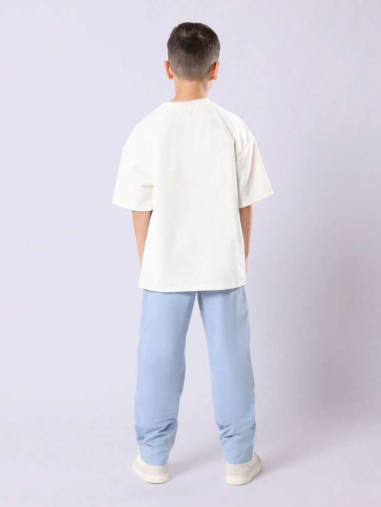 Classic Oversized T-Shirt Track Pants Wear Streetwear Casual Set