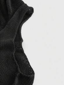 ROMWE EDITION Boho Goth Style Mystical Embroidered Hooded Cropped Tasseled Knitted Sweater For Women