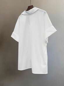 INAWLY 女士百搭纯色蝙蝠袖休闲衬衫，夏季短袖上衣，适合返校季