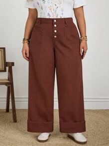 EMERY ROSE Plus Size Women Casual Vacation Rigid Denim Straight Leg Jeans - Redwood - View 6