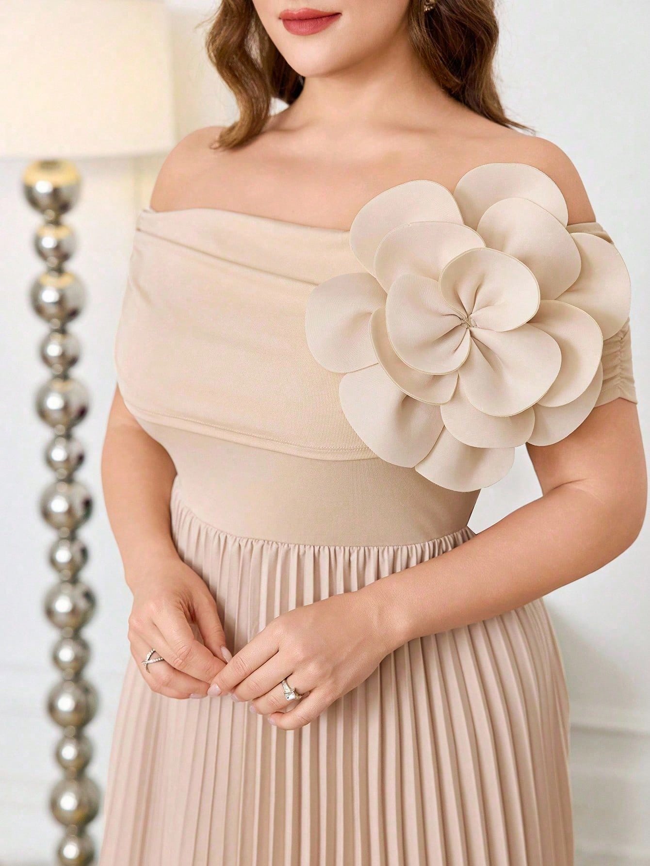 Modelyn فستان سهرة طويل لنساء البدناء بأكتاف مكشوف...