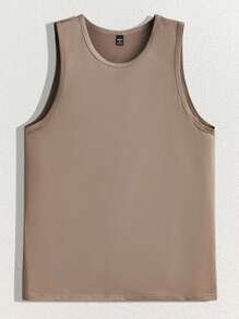 AKNOTIC 3pcs Pack Men Summer Casual Solid Color Funny, Basic Round Neck Sleeveless Tank Top, For Vacation, Boyfriend Gift - Multicolor - View 7