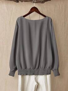 Linhara 女式加大码 V 领长袖 T 恤，百搭休闲舒适外出上衣